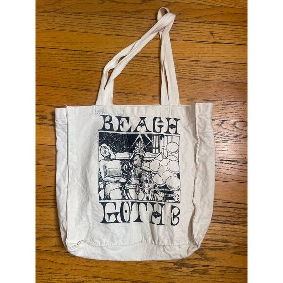 Beach Goth 3 Music Festival Cotton Canvas Tote Bag - Picture 1 of 5